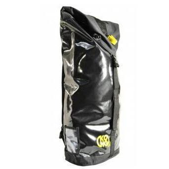 J.Racenstein Kong Safety Rope Bag, black and gray with zipper compartments and logo at the bottom.