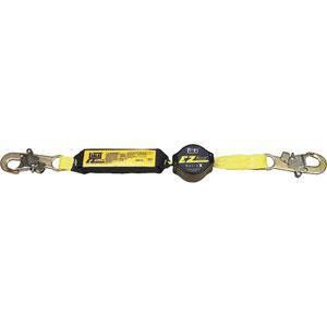 DBI/Sala Lanyard EZStop Retrax 2 1/2ft - 6ft, safety lanyard with retractable design and metal clips on both ends for fall protection.