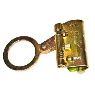 DBI/Sala Rope Grab 5/8in Static/Mobile, metallic rope grab device with a large loop attachment for safety harnesses.