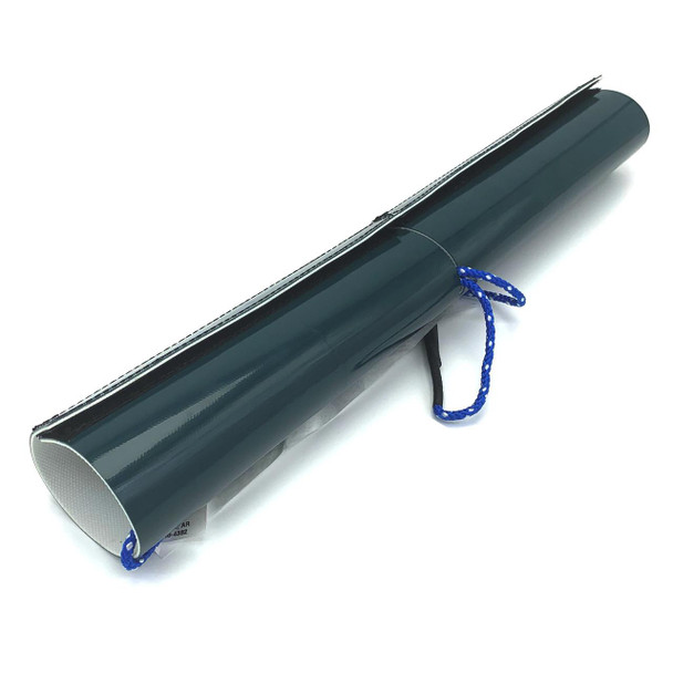 J.Racenstein Rope Protector 18in Sky Genie, black protective padding with blue and black handles for rope safety and protection.