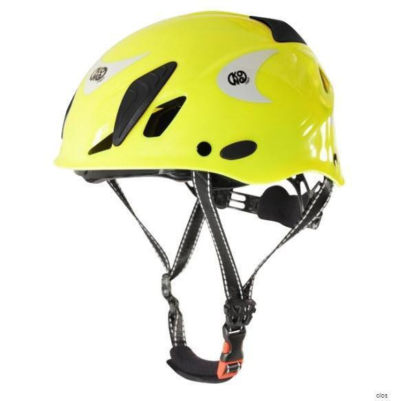 J.Racenstein Helmet Mouse Work Yellow High Vis Kong, safety helmet with adjustable straps and ventilation, designed for construction and work safety.