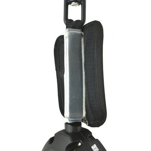 J.Racenstein Lanyard Retractable Poly Web 20ft Kong, a black and silver retractable lanyard with a clip and wrist strap.