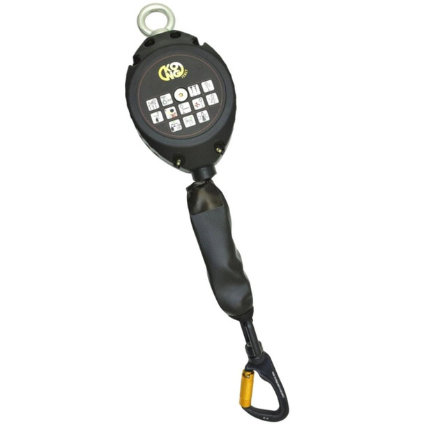 J.Racenstein Lanyard Retractable Poly Web 20ft Kong, black retractable leash with handle and clasp for pet walking.