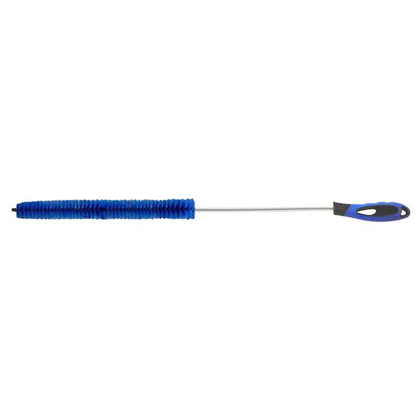 Ettore Dryer Vent Brush, long-handled cleaning tool with a blue spiral brush head and a black and blue handle for cleaning dryer vents.
