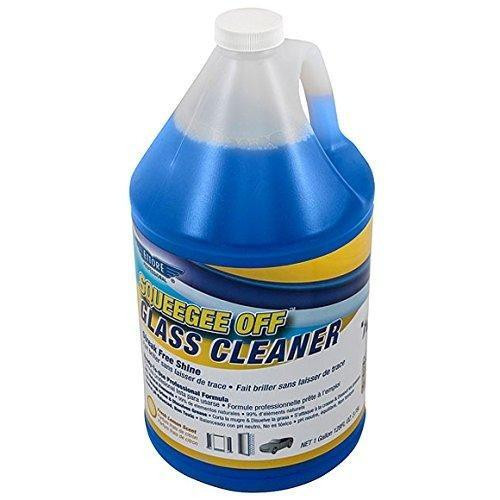 Ettore Squeegee-Off Glass Cleaner Gallon, blue cleaning product in a plastic bottle with a white cap and label