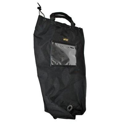 J.Racenstein Rope Pack Lg PMI, black large rope storage and transportation bag with a front pocket and carrying handle.