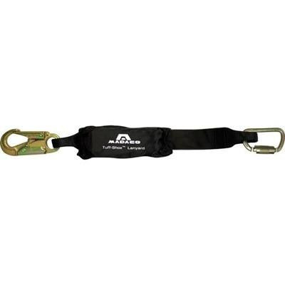 J.Racenstein Lanyard 02ft Shock Abs with one Snap Hook, black adjustable lanyard with metal snap hook and shock absorption feature