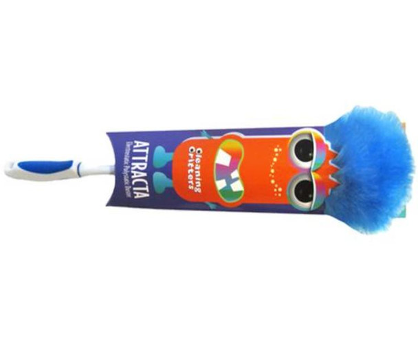 Ettore ATTRACTA, Poly Duster Ettore - colorful microfiber duster with a cartoon character design and a blue handle for dusting and cleaning surfaces.