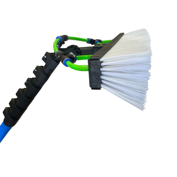 ProTool Apex Carbon Fiber Water Fed Pole, lightweight cleaning extension pole with brush head and flexible hose for window and outdoor cleaning.
