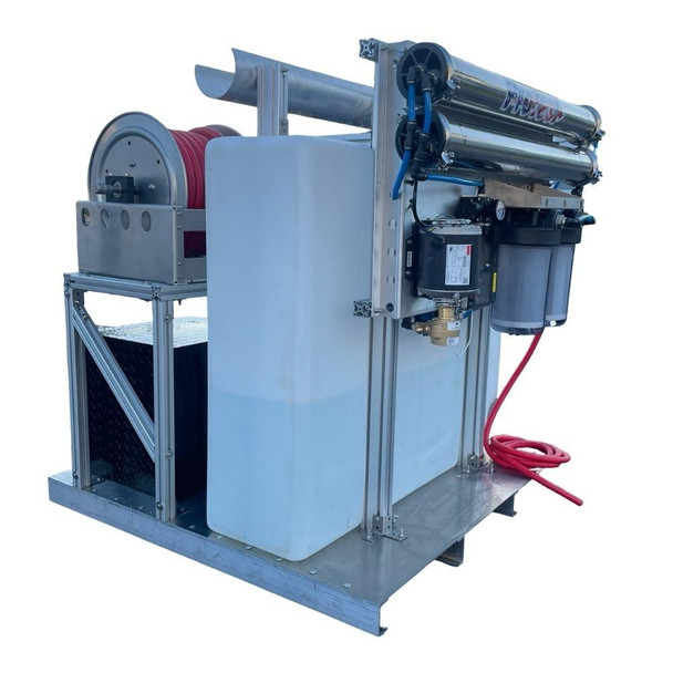 ProTool Solar Van Skid, industrial solar power system with tanks, pipes, and equipment for solar energy application.