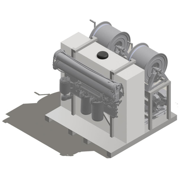 ProTool Soft Wash Water Fed Van Skid, industrial cleaning equipment with water hoses, filters, and motorized components designed for soft washing applications.