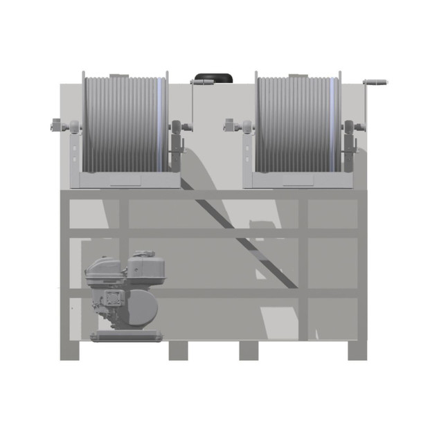 ProTool Soft Wash Water Fed Van Skid, industrial water cleaning equipment with hoses and engine mounted on a sturdy frame.