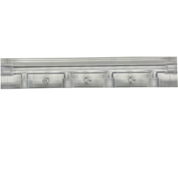 Manifold Block Clear, 6 Ports,  5ea 3/4in NPT and 1ea 1/2in NPT Port