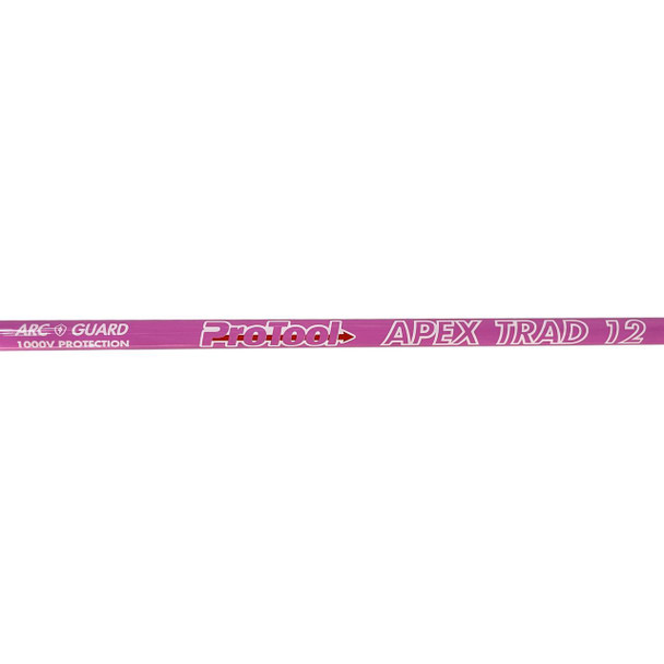 ProTool Apex Trad Pole 12ft, a pink extendable pole with ProTool branding and safety features printed on it.