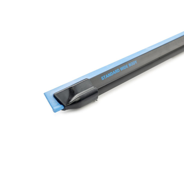 Moerman Standard Wide Body Channel, a black and blue plastic wiring channel for electrical cable management.