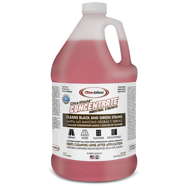 Citra-Shield Concentrate Gallon, container of industrial strength cleaner for black and green stains.