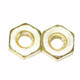 J.Racenstein Nut for Brass Handle, one brass handle nut with a hexagonal shape and a threaded hole.