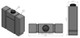 J.Racenstein Water Dragon Slim Line Heavy Duty 100 Ga, technical schematic and dimensions of a water tank with a cylindrical shape, showing front, top, and side views with detailed measurements.