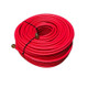 ProTool Ultra Light Hybrid Hose 300 PSI, coiled red flexible hydraulic hose with brass fittings for high-pressure applications.