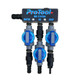 ProTool Soft Wash Metering Block, garden equipment with three adjustable control valves for water, SH, and soap connections.