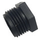 J.Racenstein Plug Male Poly for Garden Hose 3/4in, black plastic threaded connector for garden hoses.