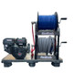 ProTool Pressure Washer Mini Skid 4g 3600p, portable pressure washer with blue and gray hoses, gasoline engine, and metal frame on wheels.