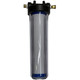 ProTool DI Resin Filter, Kit DIY, 20in Housing image showing a tall, cylindrical water filtration system with a transparent body and black top, used for water purification in residential or commercial settings.