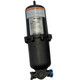 J.Racenstein Accumulator Tank FloJet 33oz Capacity, black cylindrical tank with a label and inlet/outlet ports for fluid connection.