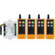 J.Racenstein Controller 12V Remote 4 Channel with four orange remote controls and a white receiver unit for wireless remote control of electronic devices.