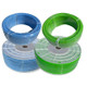 ProTool Water Fed Hose, coiled blue and green hoses on white spools.