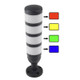 J.Racenstein Signal Light Tower 4 Color, cylindrical warning light with four colored lights (red, yellow, green, blue) stacked vertically and mounted on a black base.