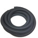 J.Racenstein Vacuum Hose 2in 50ft Long without Cuffs, flexible black vacuum hose coiled for cleaning or industrial use.