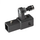 J.Racenstein Gardiner Single Jet Holder Connector Quick-LoQ, black plastic and metal nozzle with quick-release mechanism and connector base.