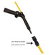 J.Racenstein Gardiner Angle Adaptor QuicK-LoQ Resi-Neck 1Std, black and yellow irrigation connector with angle adaptor and quick lock features.