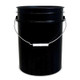 J.Racenstein Bucket 5 Gallon Round, black plastic utility bucket with metal handle