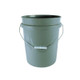 J.Racenstein Bucket 5 Gallon Round, a large gray plastic bucket with a metal handle and a sturdy grip for carrying