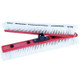 J.Racenstein HiFlo 25ft Commercial Pole Large Brush Carbon, wide view of the long white brush with red base and black mounting bracket.