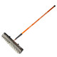 J.Racenstein Rotary Solar Brush 32in Water Powered with 30ft ProTool Apex Solar Pole, a water-powered rotary brush cleaner with a long orange pole and a large brush head for cleaning surfaces efficiently.