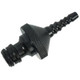 J.Racenstein Gardiner Adaptor GH QC 3/8in High Flow Hose Barb, Black plastic hose fitting with high flow design and quick connect feature.