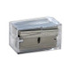 Unger Single Blade Dispenser with 10 Blades, transparent plastic box for storing and dispensing replacement blades for cleaning tools.