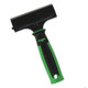 Unger Scraper ErgoTec Glass 10 04in Unger, handheld glass scraper with black and green handle for cleaning and removing debris from glass surfaces.