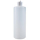 J.Racenstein Bottle with flip top 32oz, white plastic bottle with a flip top cap for easy pouring and refilling.