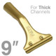J.Racenstein Ledger Handle 9in for Thick Channel, gold-colored hardware tool for heavy-duty channels.