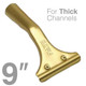 J.Racenstein Ledger Handle 9in for Thick Channel, gold-colored sturdy handle designed for thick channels.