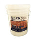 J.Racenstein Deck & Wood Restorer 5 Gallon DRP, white plastic bucket with label showing wood deck restoration product details.