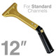 J.Racenstein Ledger Handle 12in Swivel, gold-colored handle with black grip for standard channels.