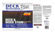 J.Racenstein Beach Haven Black Wood Stain DRP, product label for deck and wood stain highlighting professional wood care benefits, application instructions, and coverage details.