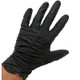 J.Racenstein Nitrile Gloves, Black disposable nitrile gloves on hand.