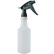 J.Racenstein Bottle ChemRes 16oz with Trigger Sprayer, white plastic spray bottle with black trigger for cleaning or chemical application.