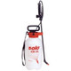 J.Racenstein Pump Sprayer 2 Gal Chem Resistant Solo, a white handheld sprayer with a red lid and black spraying wand for gardening and chemical applications.